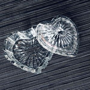 Lead Crystal Heart Trinket Box ~ Vintage